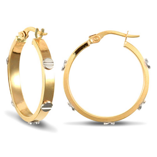 Fashionable Screw Design Hoop Earrings at Andrews Direcr Jewellery