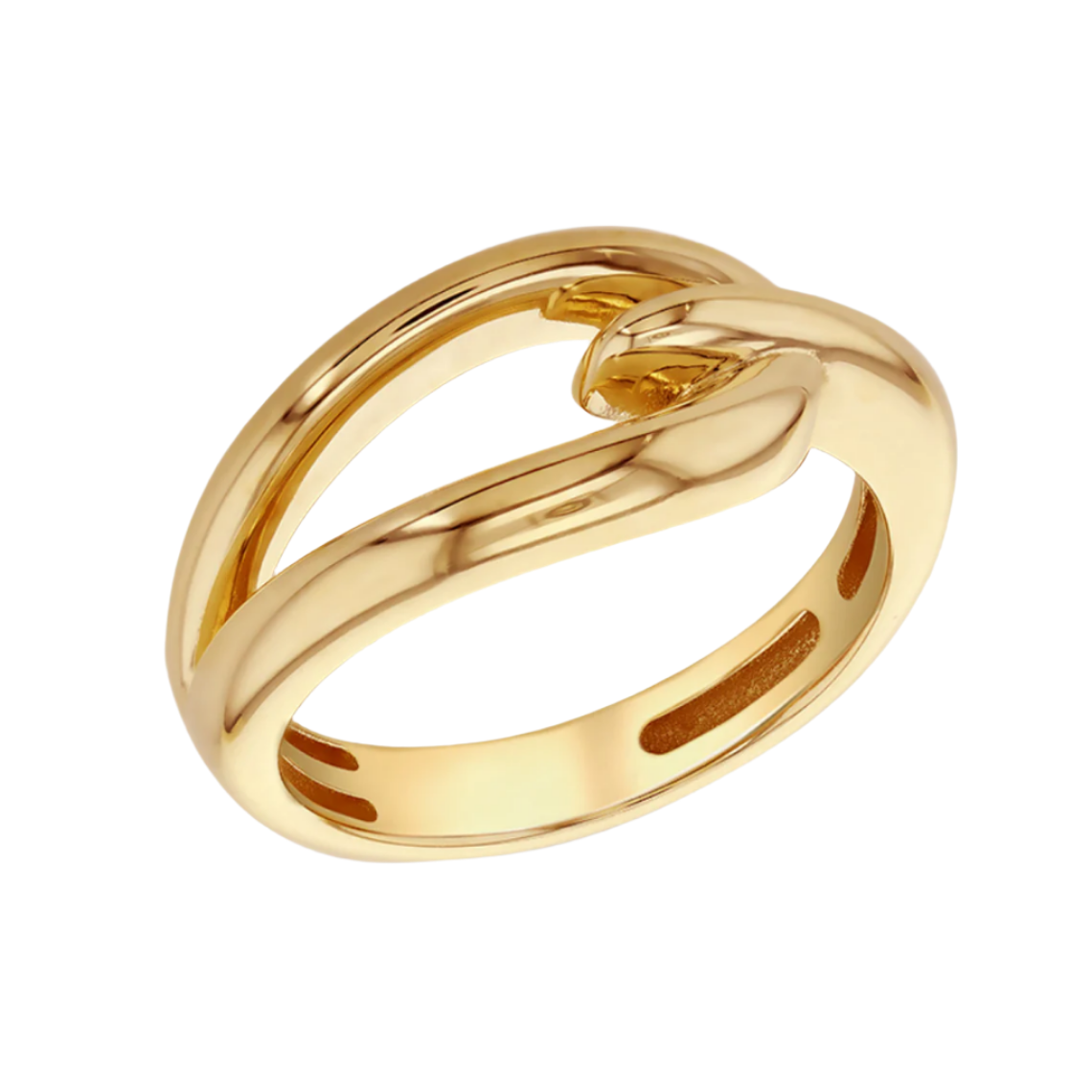 9ct Yellow Gold 9.5mm Width Hook Knot Ring, Sizes J to V (6281)