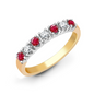 9ct Yellow Gold Ruby and Diamond Eternity Style Band Ring, Sizes K to O (R0221)