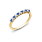 9ct Yellow Gold Sapphire and Diamond Eternity Band Ring, Sizes K to O (R387)