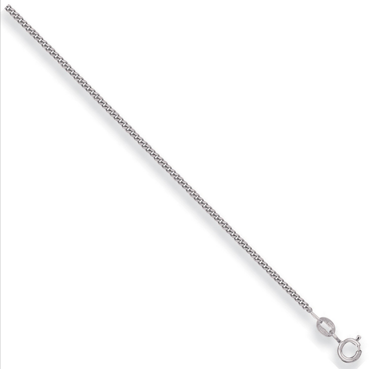 9ct White Gold 1.5mm Traditional Classic Curb Chain Various Lengths (0082)