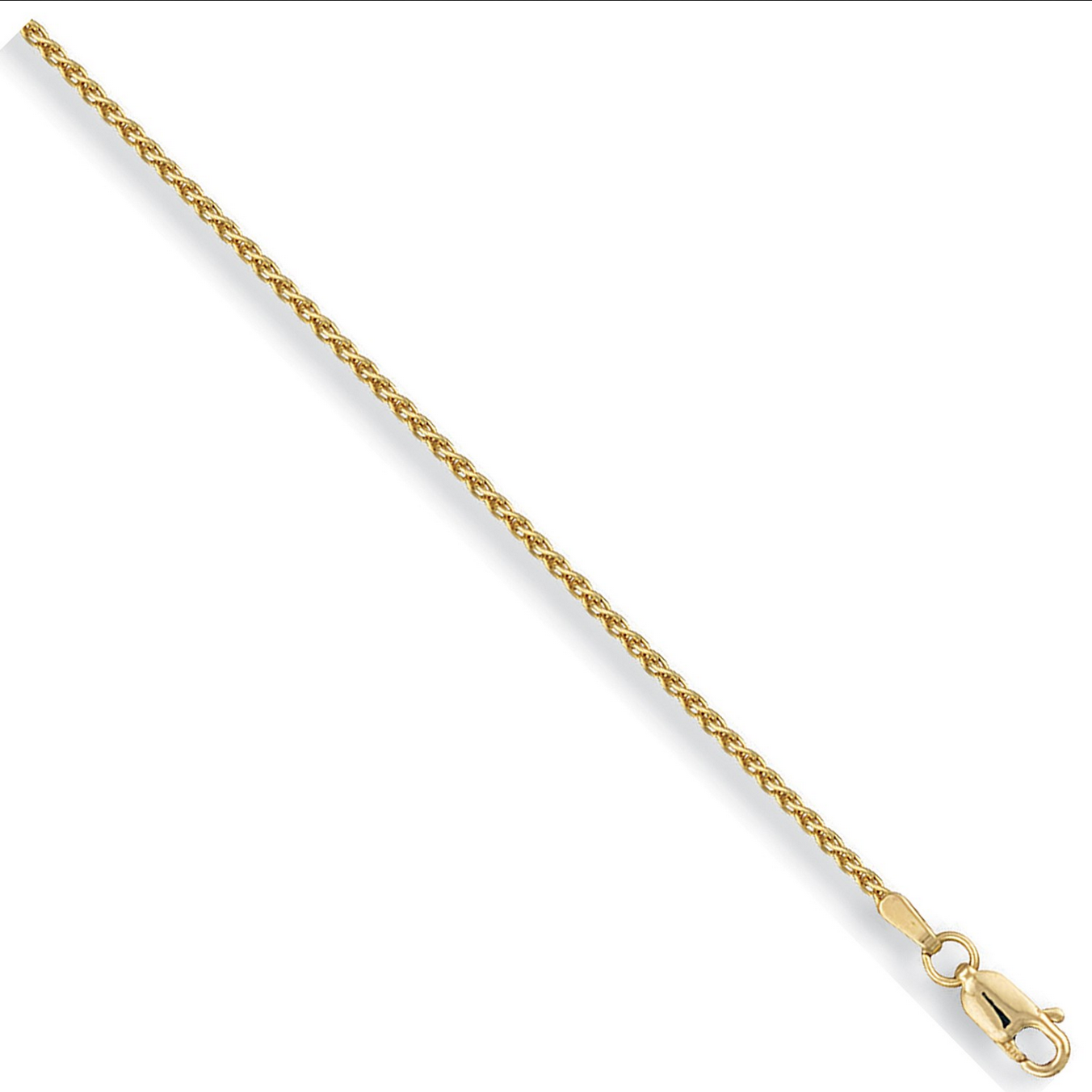 9ct Yellow Gold 1.7mm Solid Spiga Link Chain Various Lengths (0281)