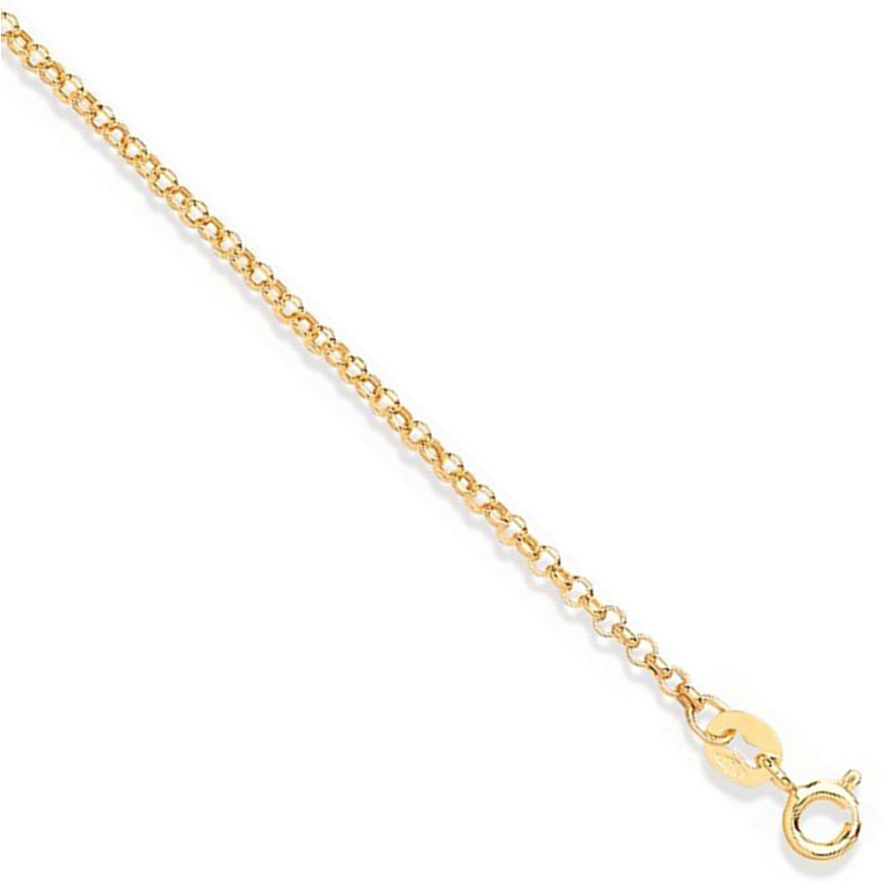 9ct Yellow Gold 2mm Hollow Round Belcher Chain Various Lengths (0583)