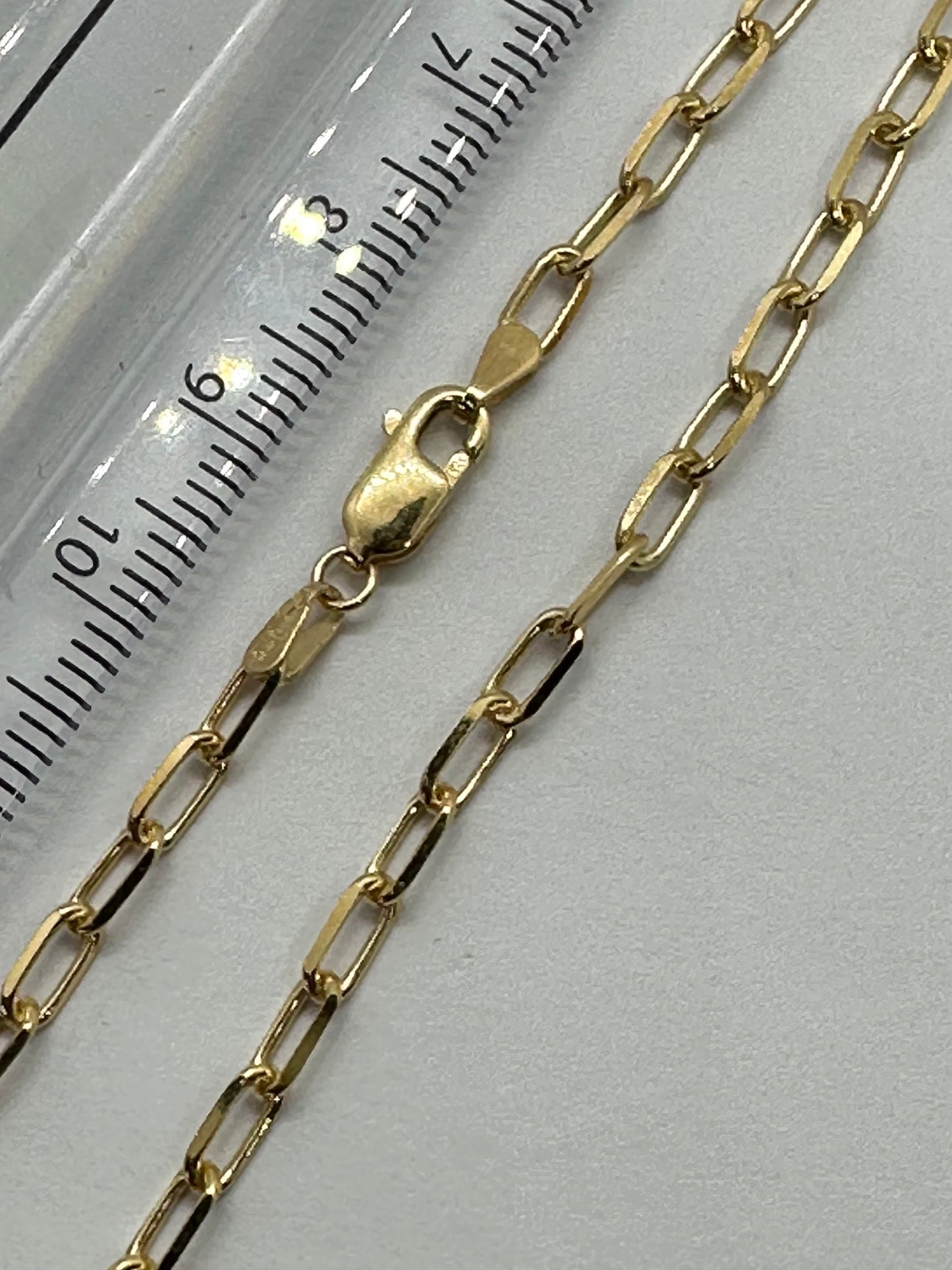 9ct Yellow Gold 3.3mm Paper Link Necklace Chain Various Lengths (614)