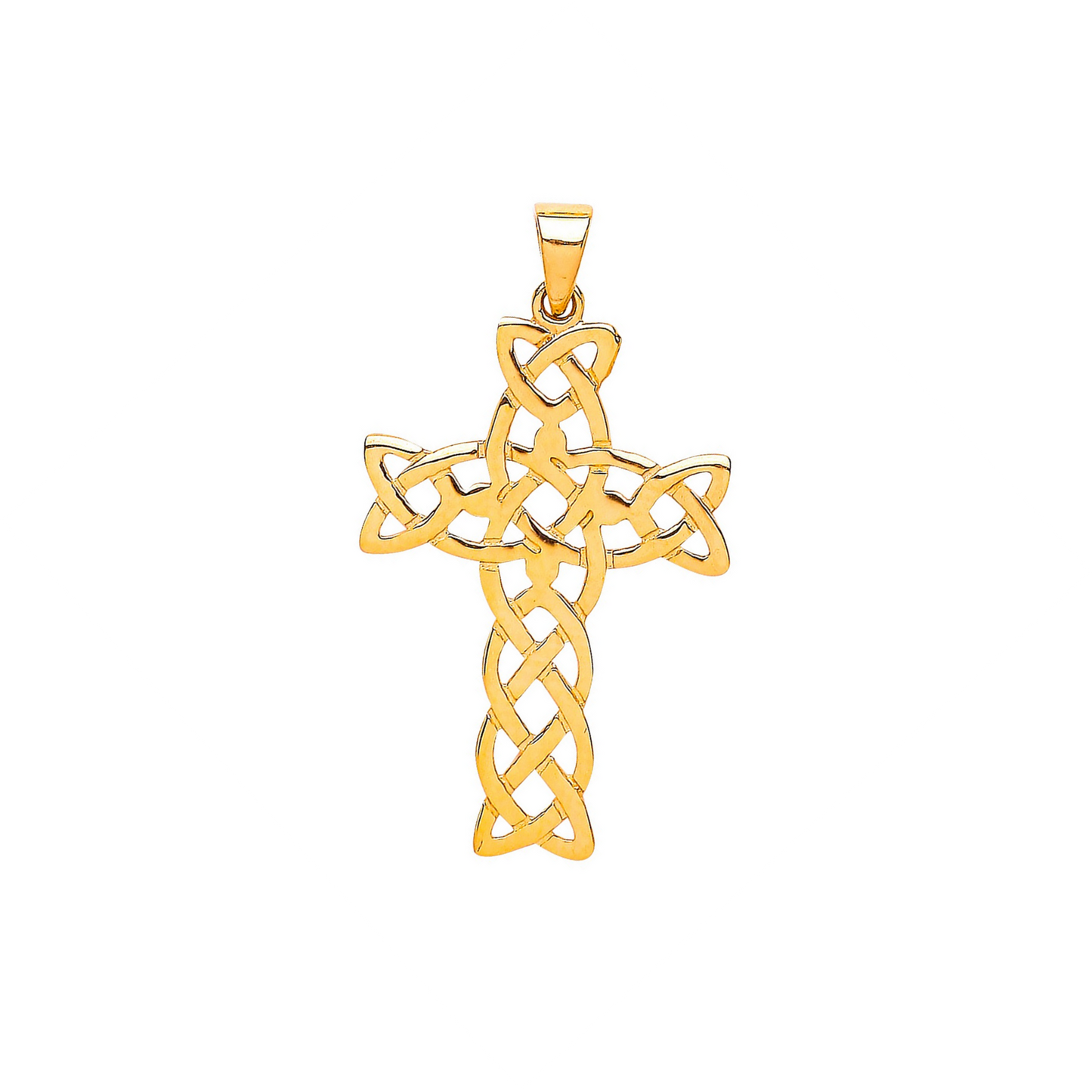 9ct Yellow Gold 32x19mm Celtic Open-work Design Cross Pendant (0205)