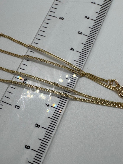 9ct Yellow Gold 1.2mm Filed Edge Curb Link Chain Various Lengths (G14FC)