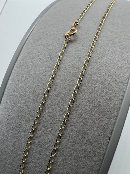 9ct Yellow Gold 2mm Curb Long Link Chain Various Lengths (G18CL)