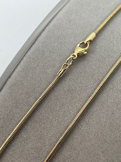 9ct Yellow Solid Gold 1.4mm Snake Chain Neck Chain Various Lengths (GSNH)