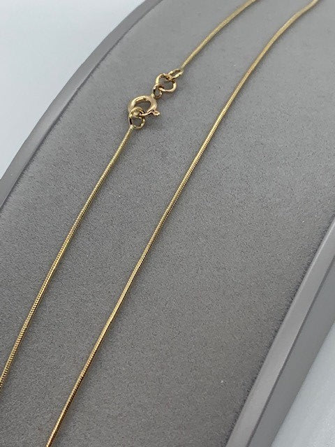 9ct Yellow Solid Gold 1mm Snake Neck Chain Various Lengths (GSNM)