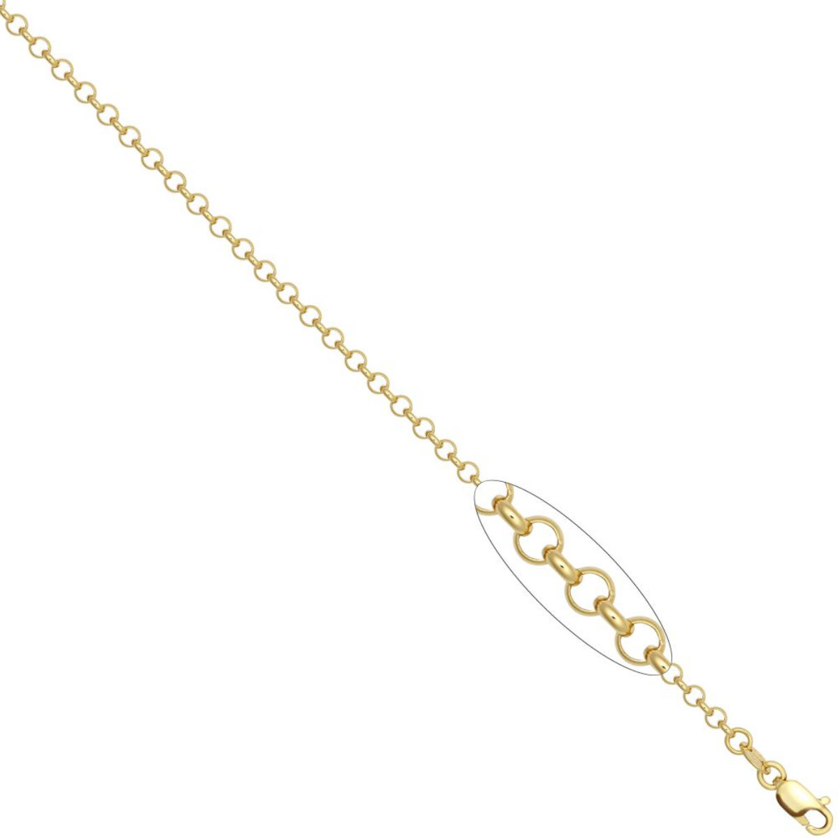9ct Yellow Gold 2.6mm Solid Round Belcher Chain Various Lengths (001Y)