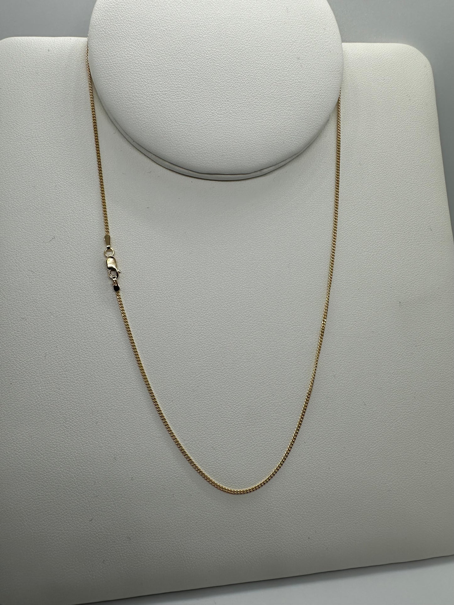 9ct Yellow Gold Solid Gold 1.3mm Curb Chain Various Lengths (006B)