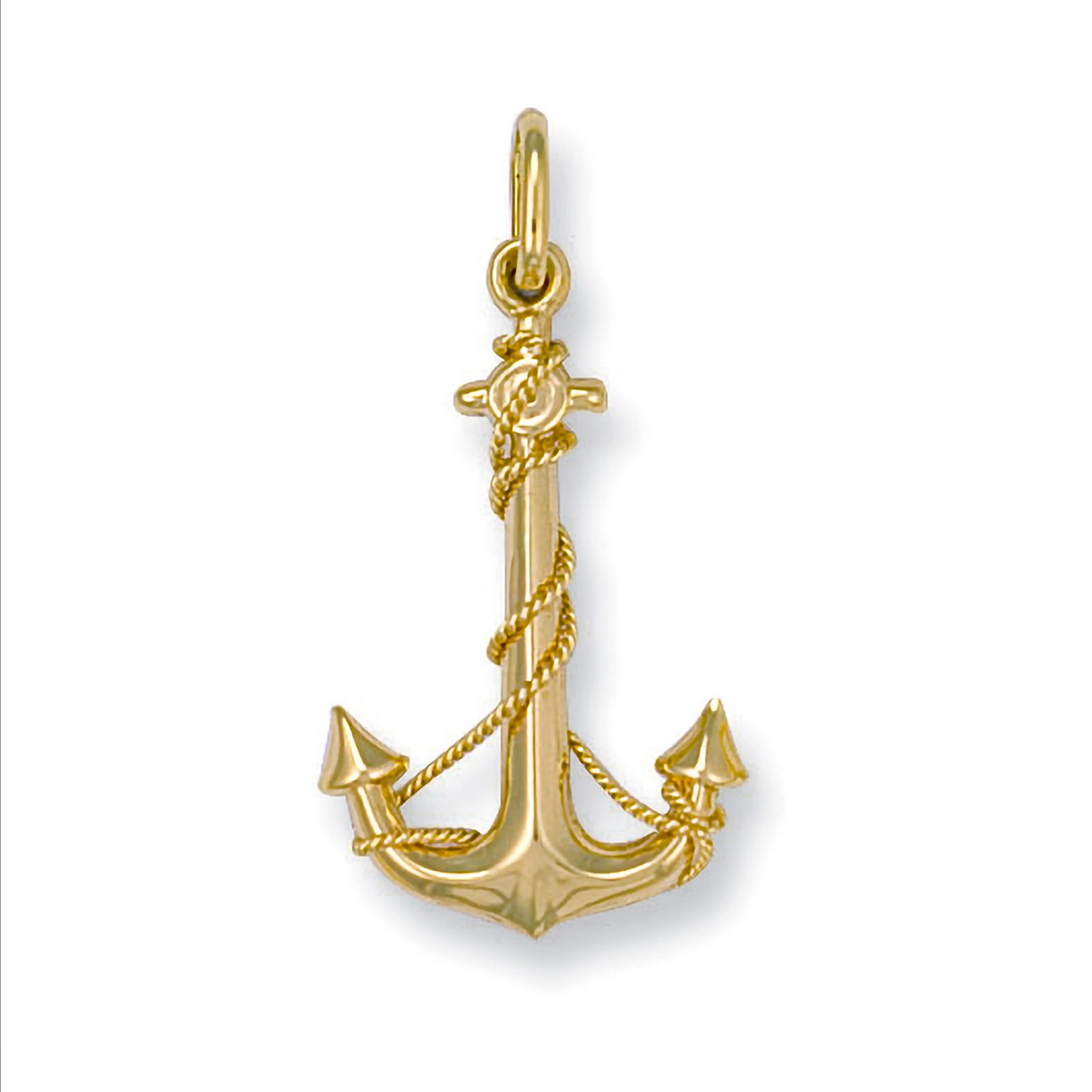 9ct Yellow Gold 33x16.5mm Hollow Anchor Shaped Pendant (0209)