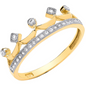 9ct Yellow Gold Zirconia Set Crown Design Ring, Ring sizes J to T (0672)