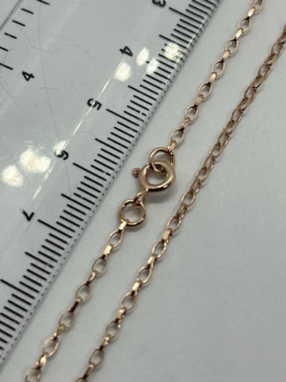 9ct Rose Gold 1.7mm Oval Belcher Diamond Cut Chain Various Lengths (RMINF)