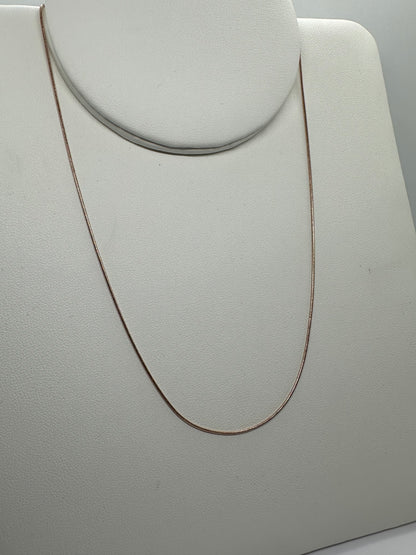 9ct Rose Solid Gold 0.9mm Snake Chain Various Lengths (RSNM)