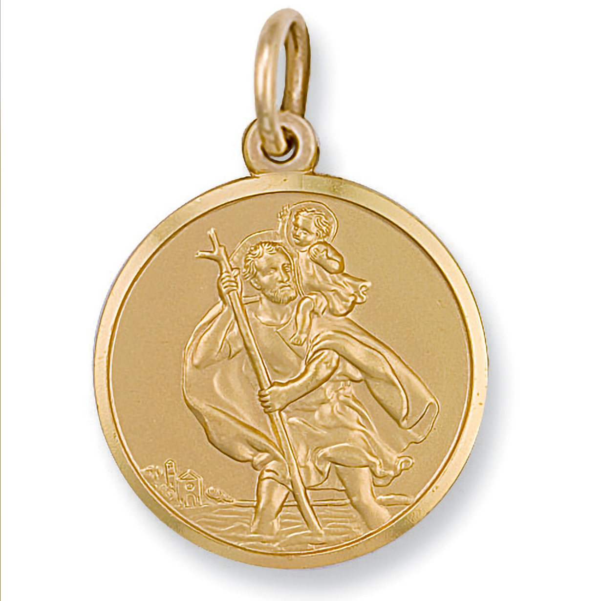 9ct Yellow Gold St Christopher Pendant 39x28mm (0009)