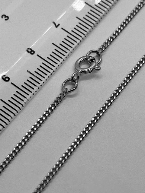 9ct White Gold 1.6mm Curb Link Chain Various Lengths (W18FC)