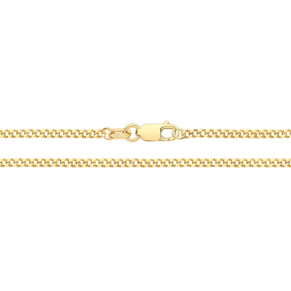 9ct Yellow Gold 1.7mm Semi Solid Close Curb Chain Various Lengths (278)