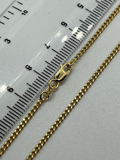 9ct Yellow Gold 1.7mm Semi Solid Close Curb Chain Various Lengths (278)