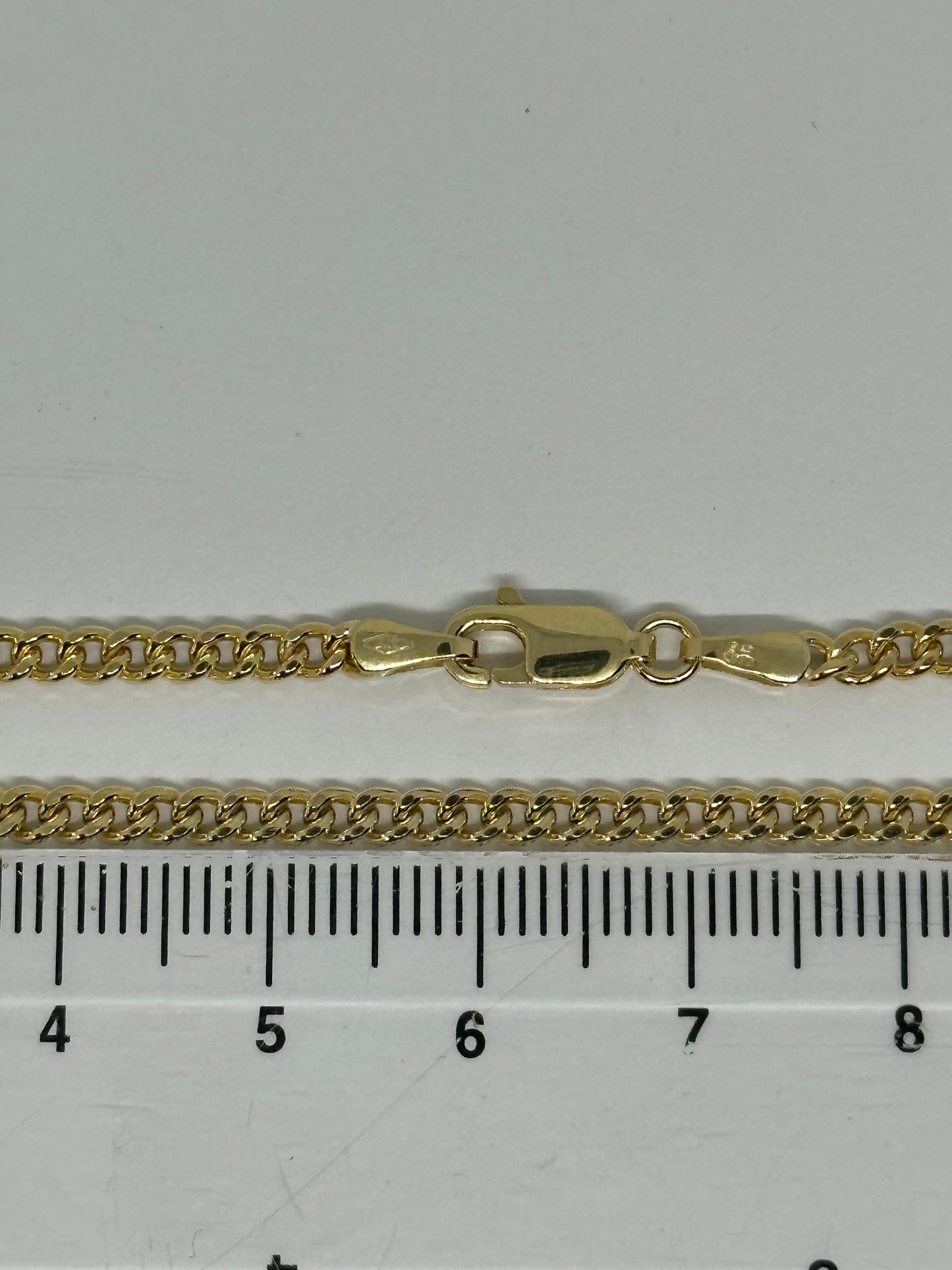9ct Yellow Gold 3mm Semi Solid Close Curb Chain (281)