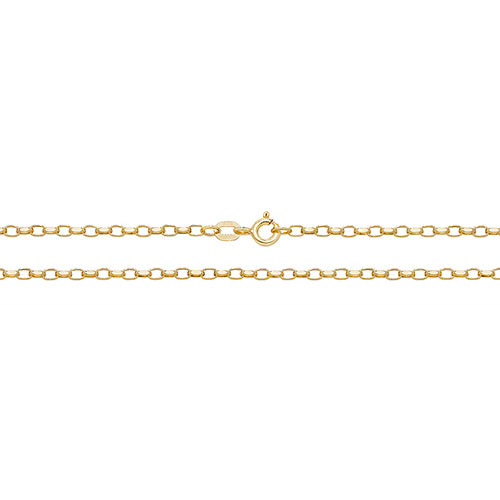 9ct Yellow Gold 1.7mm Solid Faceted Cut Belcher Chain  (379)