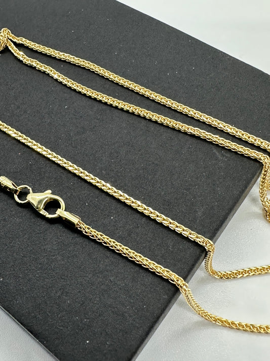 9ct Yellow Gold 1.3mm Spiga Fancy Link Chain Various Lengths (487)