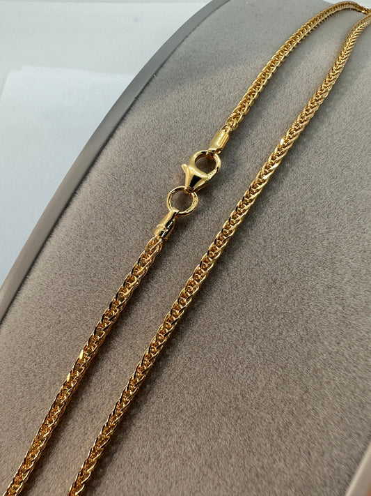 9ct Yellow Gold 2mm Spiga Solid Link Chain Various Lengths (488)
