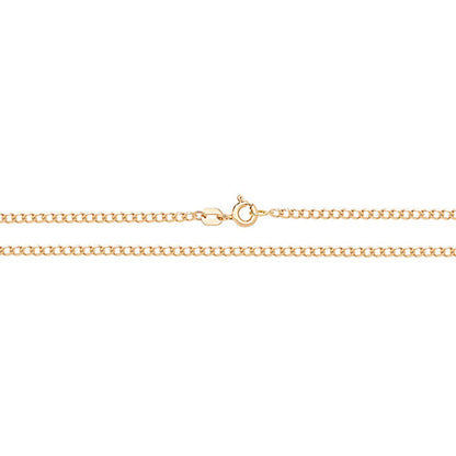 9ct Yellow Gold 2mm Solid Flat Curb Chain Various Lengths (499)