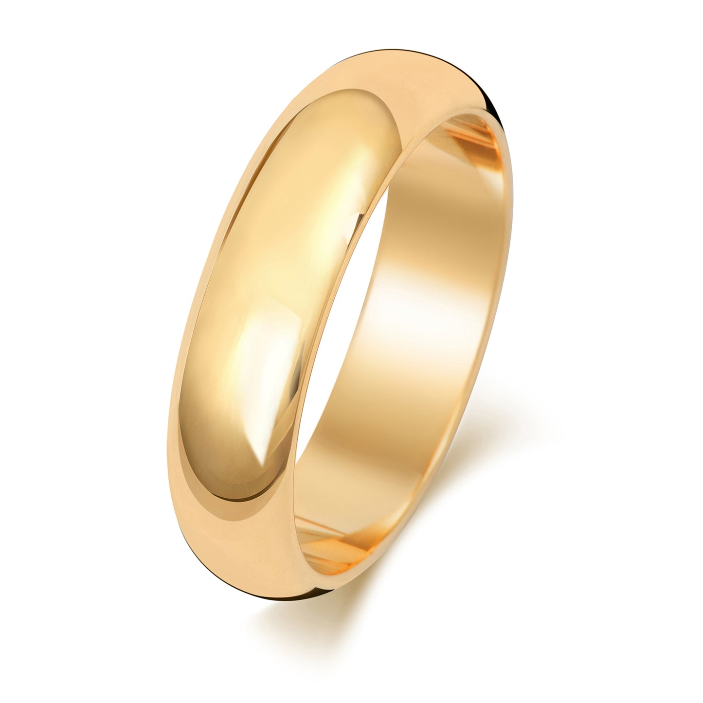 9ct Yellow Gold Mens Plain Polished 5mm Gold Band, Various Sizes (W105)