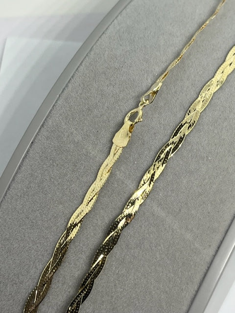 9ct Yellow Gold 4.3mm Flat Fancy Snake Link Chain (579)