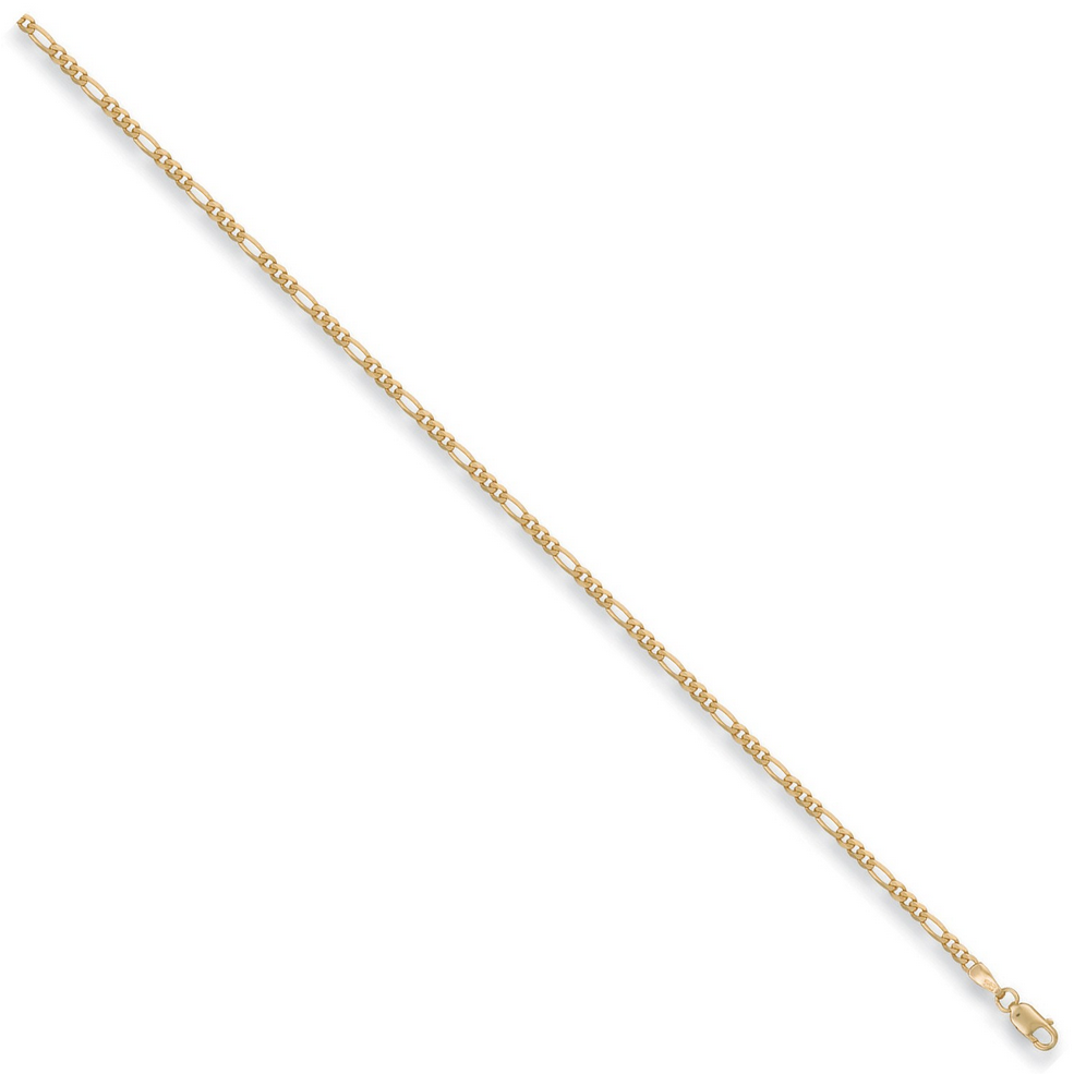 9ct Yellow Gold 2.2mm Figaro 3+1 Necklace Chain (0002)
