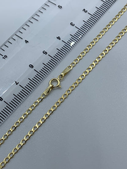 9ct Yellow Gold Flat Bevelled 2mm Curb Chain (192)