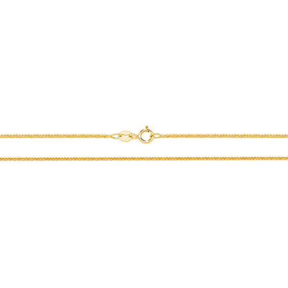 9ct Yellow Gold 1.3mm Wheat Fancy Link Neck Chain (224)