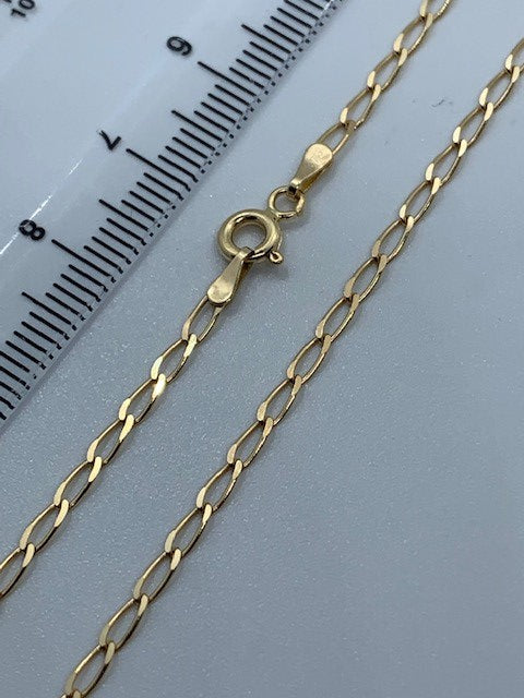 9ct Yellow Gold 2.2mm Rada Curb Long Link Chain Various Lengths (233)