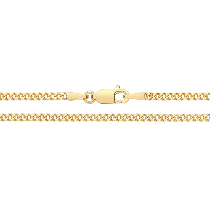 9ct Yellow Gold 2.3mm Semi Solid Close Curb Chain Various Lengths (279)