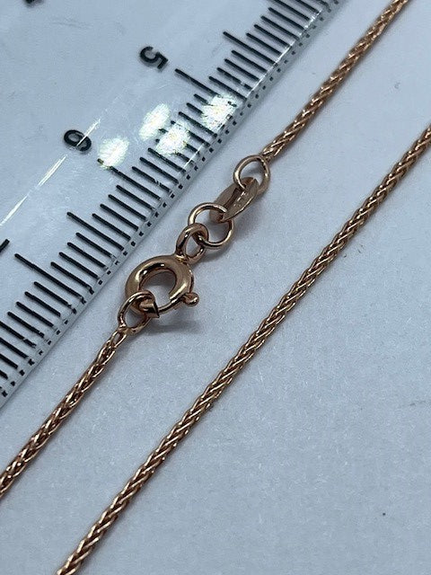 9ct Rose Red Gold Wheat Round Chain Various Lengths (436r)