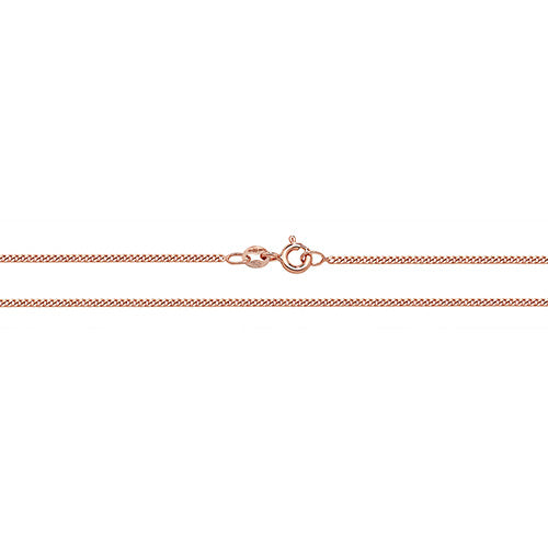 9ct Rose Red Gold 1.2mm Close Link Curb Chain (486R)