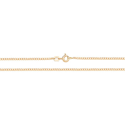 9ct Yellow Gold 1.6mm Solid Flat Curb Chain (498)