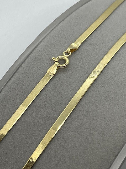 9ct Yellow Gold 3mm Flat Snake Link Chain Various Lengths (578)