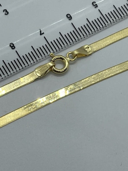 9ct Yellow Gold 3mm Flat Snake Link Chain Various Lengths (578)