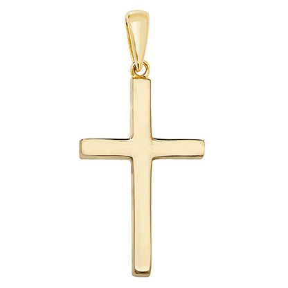 9ct Yellow Gold 37x18mm Solid Gold Cross Pendant  (1039)