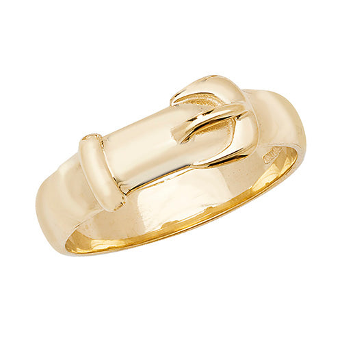9ct Yellow Gold Polished Plain Buckle Band Ring (233)